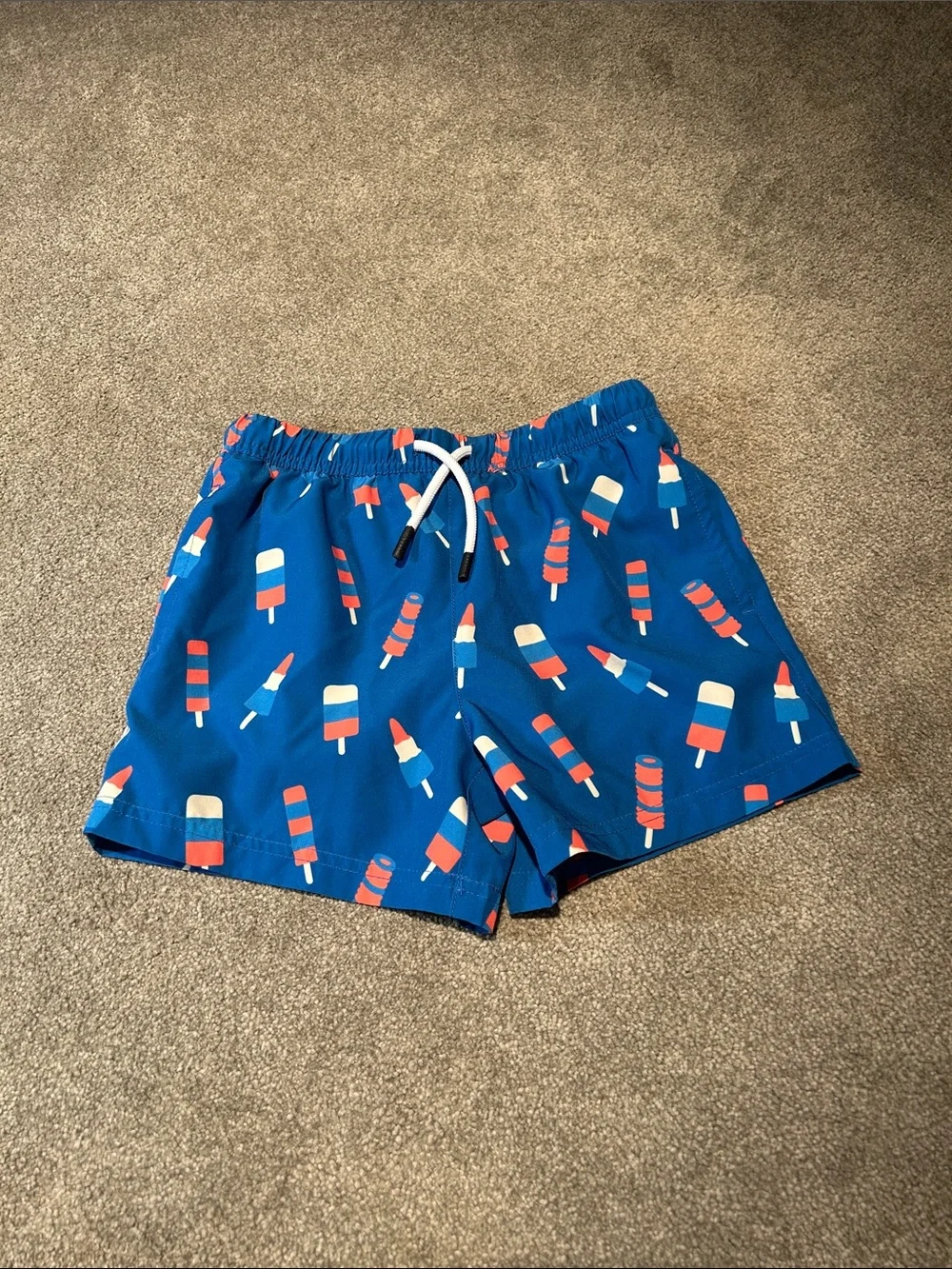 Boys Blue Popsicle Print Swim Trunks